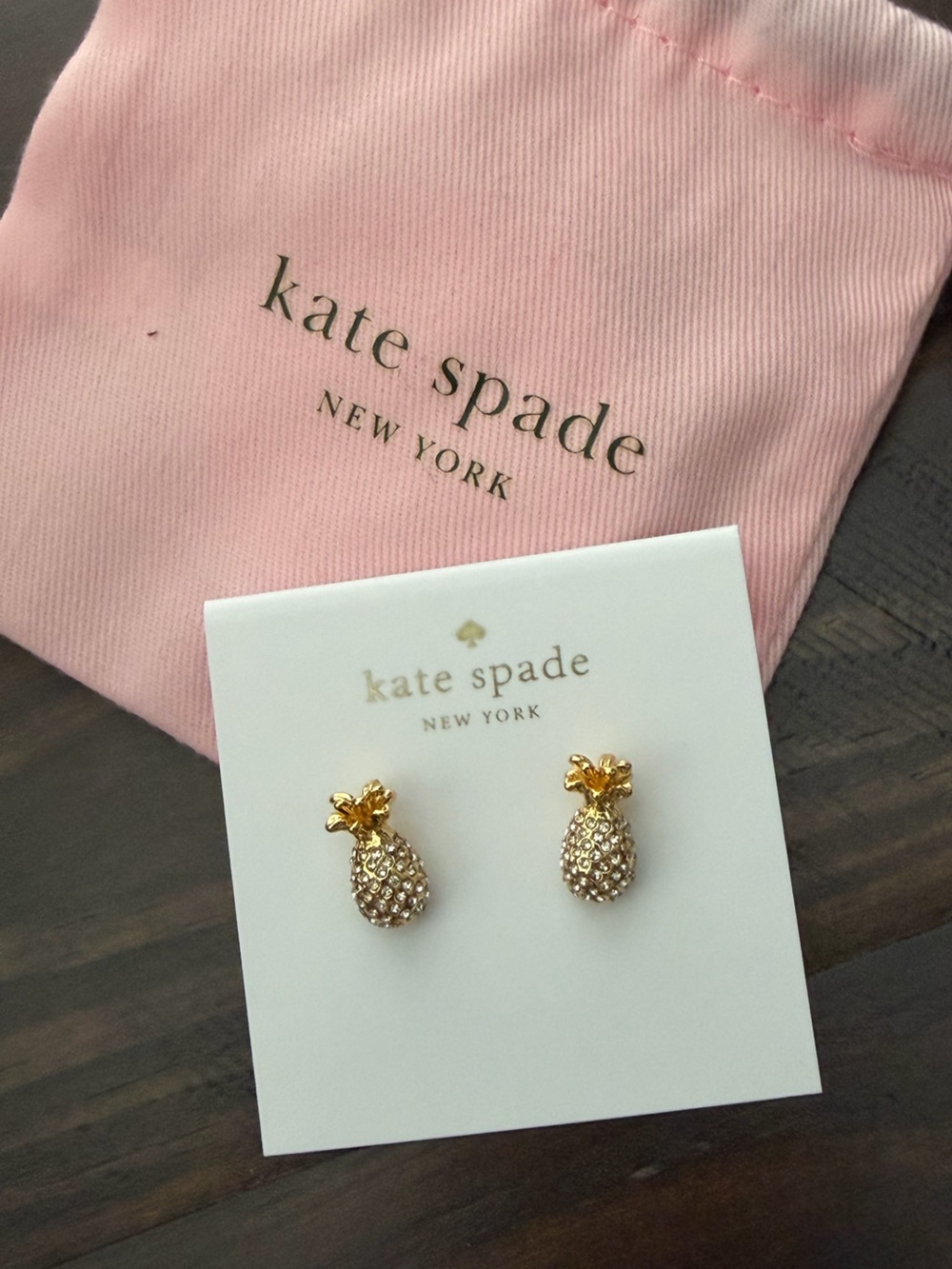 Kate Spade Pineapple stud earrings - Picture 3 of 5